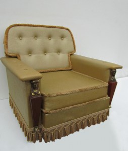 Vintage gold empire style fauteuil, easy chair-00004